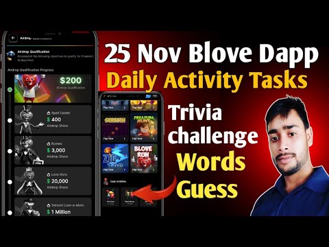 25 Nov Blove Dapp Trivia challenge & words guess combo | BLove  Daily Activity Today, crypto mining