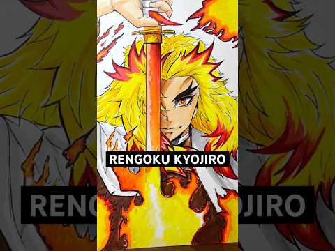 Rengoku Kyujiro Anime artwork using Alcohol markers #rengoku #anime #animedrawing #demonslayer #draw