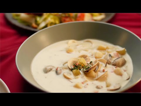 蛤蠣巧達湯｜Clam Chowder｜聖誕餐桌#3｜Cooking ASMR