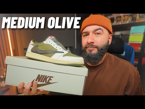 TOP 3? Travis Scott Jordan 1 Low "Medium Olive" Unboxing