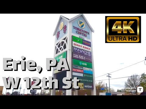 【4K】 Erie Pennsylvania - West 12th Street (Route 5) Day Walk - 60fps