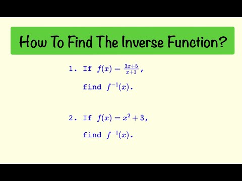 How To Find The Inverse Function | Algebra II