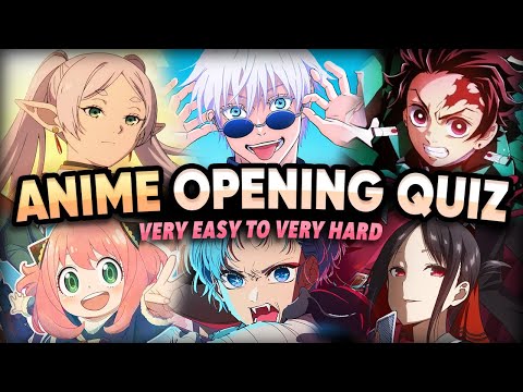 GUESS THE ANIME OPENING | 50 Openings [Very Easy - Very Hard]