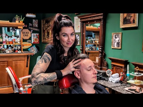 Lady Barber give a relaxing ASMR Head massage 💆🏻 quiet and peacefull sounds to come down