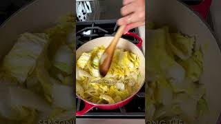 SHANGHAI RICE CAKES (NIAN GAO) WITH NAPA CABBAGE, SHIITAKE AND PORK