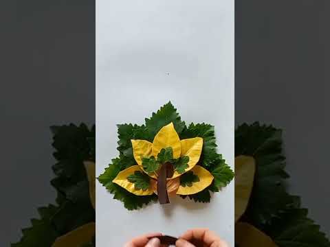 leaf art/ Peacock with leaf/Sridevi creations