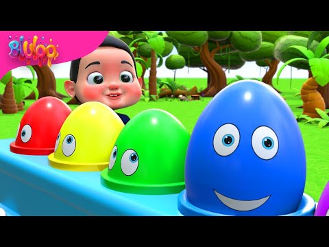 Surprise Eggs Kids Song | Colorful Eggs | BluLoo Nursery Rhymes & Kids Songs