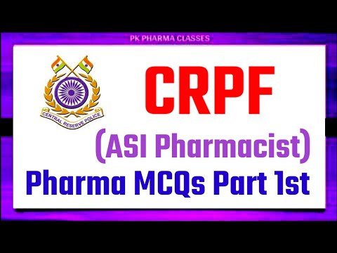 CRPF Pharmacist Exam Paper || Important MCQs for CRPF Pharmacist Exam #pharmamcqs #pkpharmaclasses