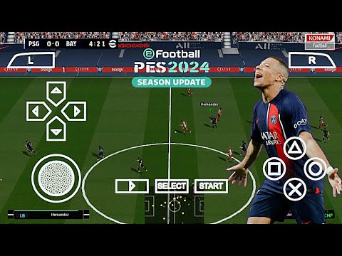 eFootball PES 2024 PPSSPP Camera Ps5 Lite Version Real Faces Update Liga Arab & Europa