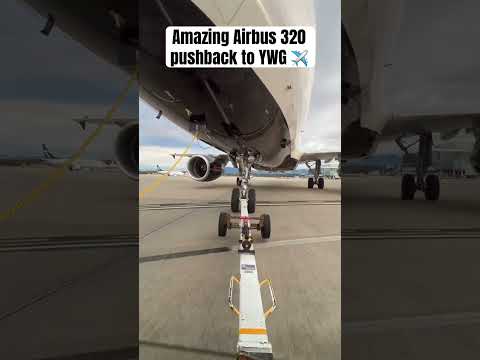 Amazing Airbus 320 pushback to YWG ✈️ #airport #aviation #travel