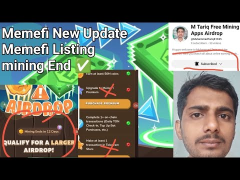 Memefi New Update And Mining Ends And Memefi Listing Update ✅ and Pre-Market Full Detail