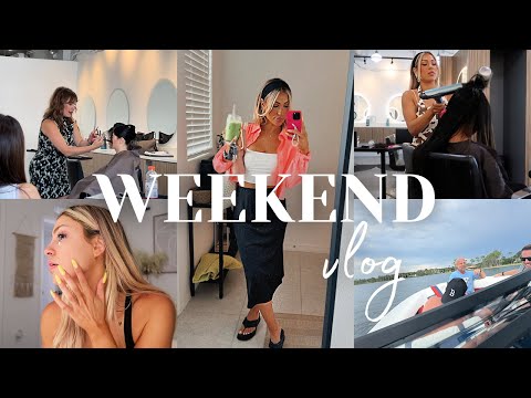 WEEKEND VLOG: Loving the new salon? Boat day with friends,  Oribe cutting class, Night skincare