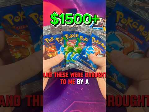 Opening 5 Pokemon Base Set Booster Packs (Worth Over $1500) #pokemon #collectiblecards  #shorts