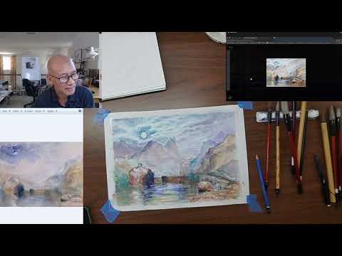 Rob Sherrill's Critique on my Copy of Turner Watercolor on Silk in our Master Study Class 8/20/2024