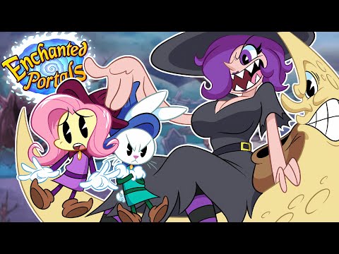 Fluttershee and Angel Bunny play ENCHANTED PORTALS | GLITCHES WITCHES AND BAD WORDS :(