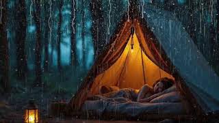 SOLO CAMPING HEAVY RAIN WITH TRANSPARENT PLASTIC TARP‼️