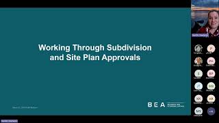 Working Through Subdivision and Site Plan Approval - PLAN webinar recording from March 21, 2024