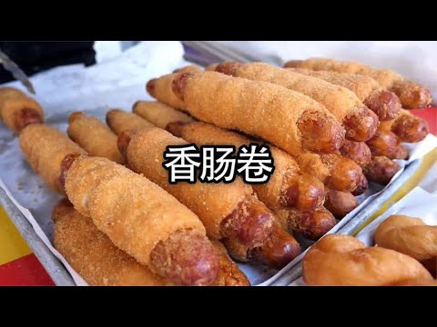 小面团加入香肠，没想到卖出了高价#美食 #香肠 #香肠卷