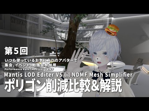 【第5回】lil NDMF Mesh Simplifier VS Mantis LOD Editor ポリゴン削減比較＆解説【VeryPoor→Medium】