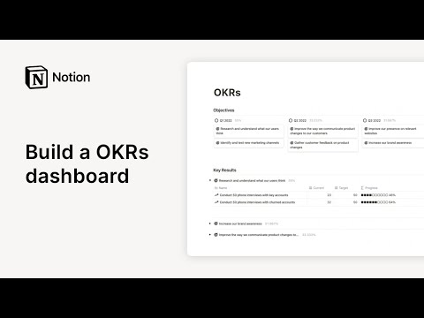 How to build an OKRs dashboard in Notion