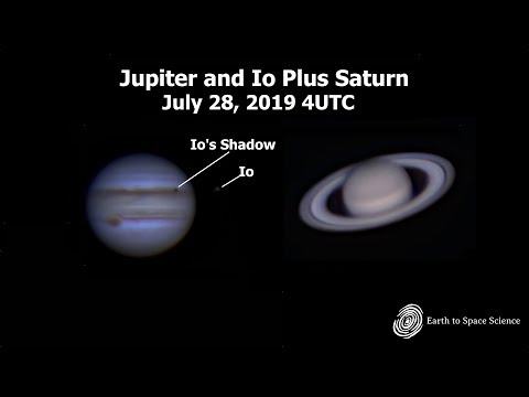 Solar Eclipse on Jupiter (Io Shadow Transit) Plus Saturn