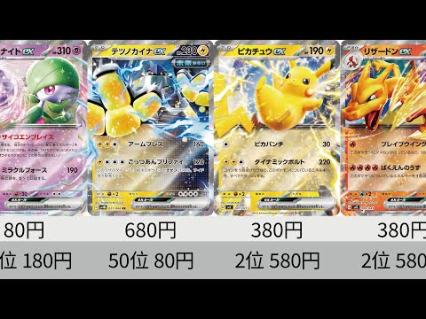 【ポケカ】テツノカイナ暴落しすぎ！2023年ポケモンex全種 価格ランキング！ 24年12月【Pokemon TCG】All pokmon ex card in 2023 ranking.