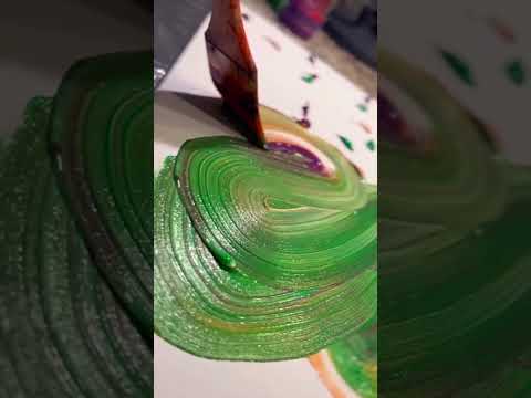 Painting With No Plan 🎨🖼️ Just Letting My Soul Flow🌊 Isn’t It Beautiful🍃#satisfying #slowmotion