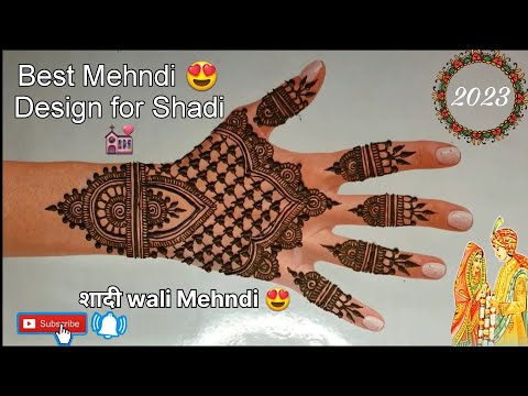 Bridal Mehndi design Back Hand 2023 || शादी के लिए 🍀 Leaf Mehndi Design #mehndidesign #wedding