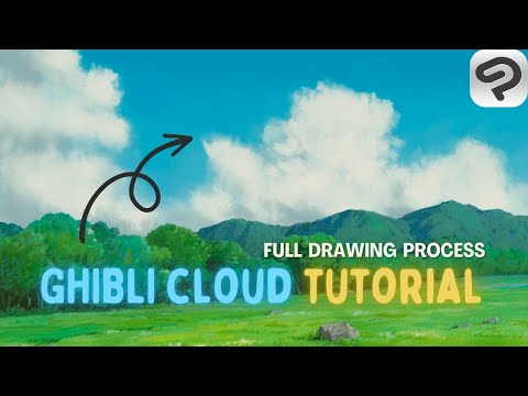 How to Draw Clouds like Ghibli Studio Anime Background - Clip Studio Drawing Tutorial