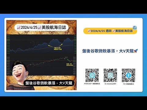 📈2024/4/25週四📈盤後谷歌微軟暴漲，大V天龍🚀｜美股航海日誌+新聞導讀｜每日更新