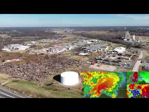 Mayfield, KY Tornado December 2021 - Drone flies entire 165 mile damage path