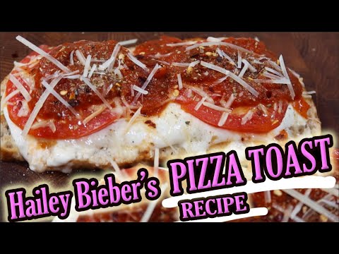 Hailey Bieber's PIZZA TOAST Recipe! Viral Trending Food Recipe on TikTok -Newest way to make a Toast