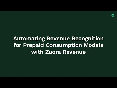 Zuora Revenue Consumption Revenue (Prepaid Drawdown) Micro Demo