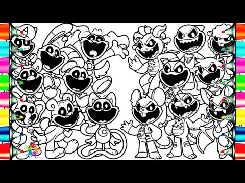 Nightmare Critters vs Smiling Critters / Poppy Playtime Chapter 4 Coloring Pages / NCS Music