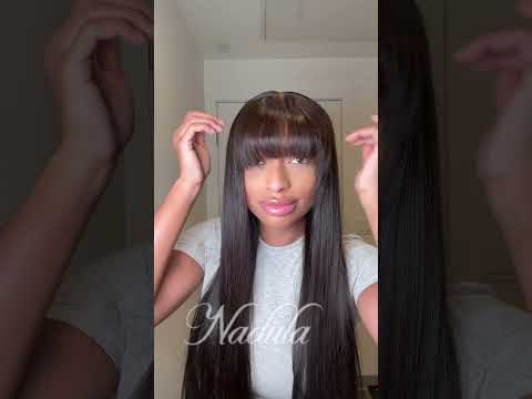 Style With Me:Cut A Bang for your YAKI hair~#nadulahair #yakihair #hairtok #haircut #silkyhair #fyp