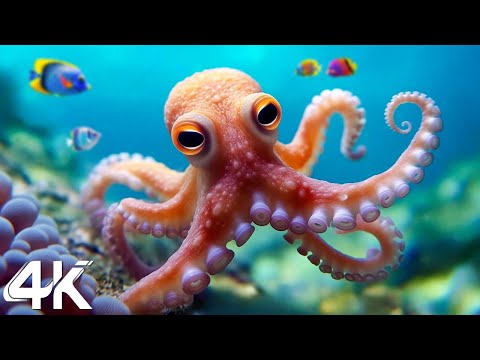 Ocean 4K - Sea Animals for Relaxation, Beautiful Coral Reef Fish in Aquarium, 4K Video Ultra HD