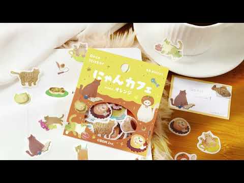 【24.7】箔押しフレークシール《にゃんカフェ》