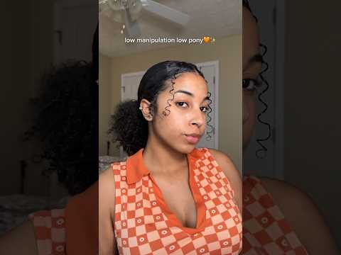 low manipulation low pony 🧡✨🫶🏽 #curlyhair #curlyhairstyles #lowmanipulationstyle #kayyyvonne