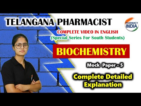 Biochemistry | Mock Paper - 5 | English Video Sol. Telangana Pharmacist #telengana