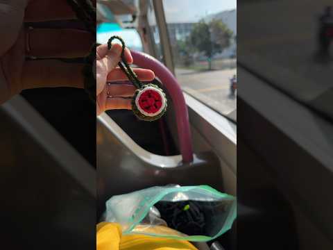 Crochet AirTags on bus #airtag #airtagcase #airtagholder #airtags #cade #crochetcase #case #crochet