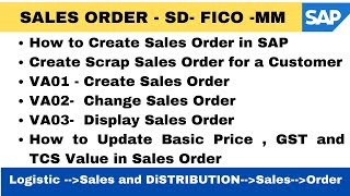 How to Create Sales Order for a Customer in SAP SD II Scrap Sales Order in SAP SD II VA01,VA02, VA03