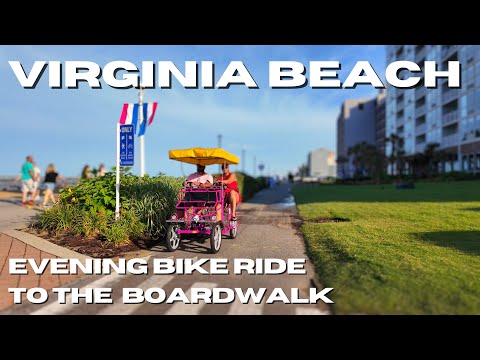 VIRGINIA BEACH 🇺🇸 Evening Ride Bike to the Boardwalk [4K VIDEO]