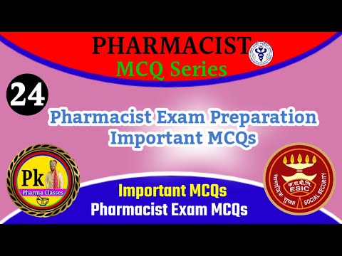 Pharma MCQs ll ESIC PHARMACIST Exam Paper ll SGPGIMS Pharmacist Exam Paper ll Pharmacist Exam