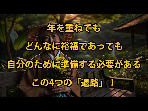 年を重ねても、どんなに裕福であっても、自分のために4つの「退路」を用意しておくべきです！