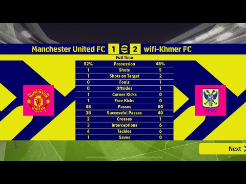 eFootball - Menchester  United FC vs WiFi-Khmer FC [ Game ល្អលើកទូរស័ព្ទ ]