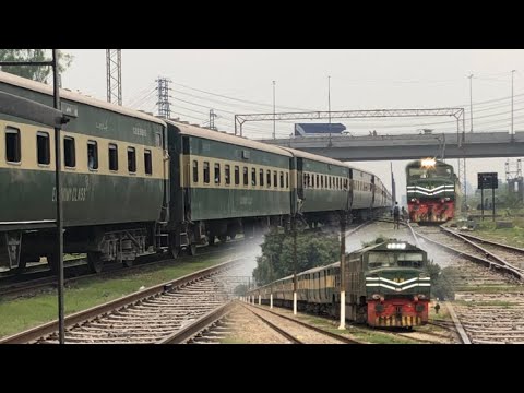 Pakistan Railways Three Up & Dawn Trains Passing