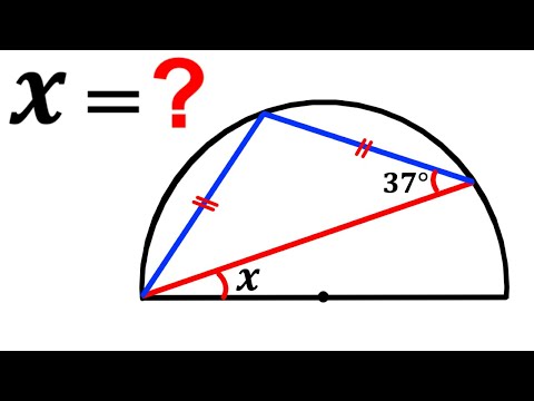 Can you find the value of angle X? | (Semicircle) | #math #maths | #geometry