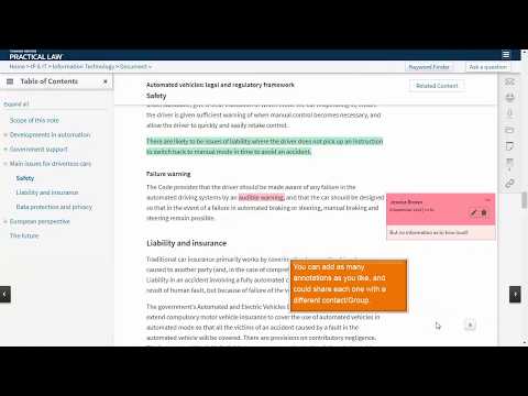 Practical Law – Adding & Sharing Annotations