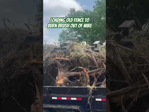 Loading old fence to burn with bobcat #shortsvideo #bobcat #property