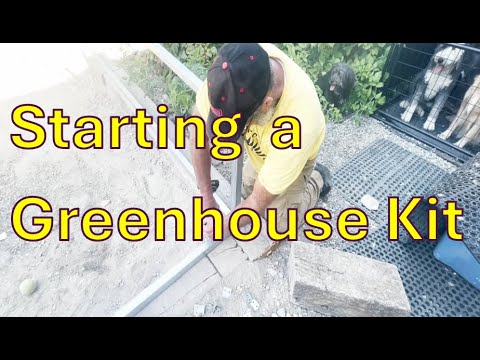 Greenhouse delivered and started at a customer's location || Showing how to start the small frame